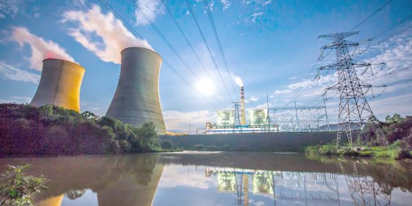 Coal Power Plant At River